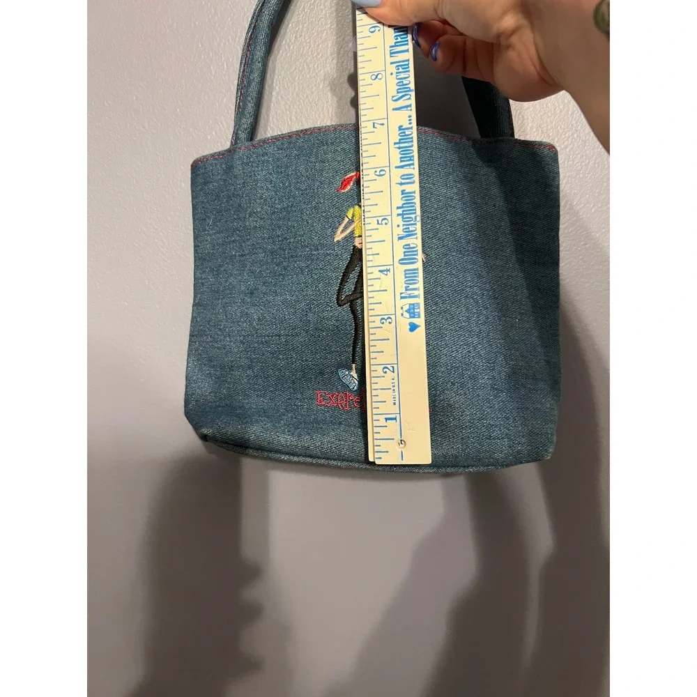 The Girls Sunny Hawaii Exercise Girl Blue Denim Small Tote Bag Y2K‎ Mini Purse